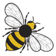 Highly Detailed Bumblebee Embroidery Design, Instant Download
