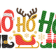 Ho Ho Ho Christmas Embroidery Design, Festive Lettering Machine Embroidery Pattern, Instant Download
