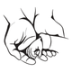 Holding Hands Line Art Embroidery Design, Instant Download