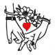 Holding Hands with Heart Embroidery Design, Instant Download