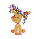 Holiday Reindeer Wearing String Lights Embroidery Design, Christmas Reindeer Machine Embroidery Pattern, Instant Download