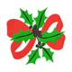 Holly Bow Embroidery Design, Christmas Pattern, Instant Download