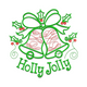 Holly Jolly Christmas Bells Embroidery Design, Instant Download