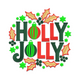 Holly Jolly Christmas Embroidery Design, Festive Typography Holiday Pattern, Instant Download