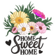 Home Sweet Home Floral Bouquet Embroidery Design, Instant Download