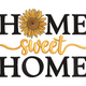 Home Sweet Home Sunflower Embroidery Design, Quote Machine Embroidery Pattern, Instant Download