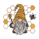 Honey Bee Gnome Embroidery Design, Whimsical Machine Embroidery, Instant Download