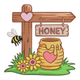 Honey Bee Sign Embroidery Design, Machine Embroidery Pattern, Instant Download