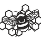 Honey Bee with Honeycomb Embroidery Design, Nature Insect Pattern