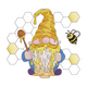 Honey Gnome Embroidery Design, Farmhouse Machine Embroidery Pattern, Instant Download