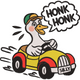 Honk Honk Goose in Car Embroidery Design, Instant Download