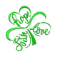 Hope Love Faith Shamrock Embroidery Design, Instant Download
