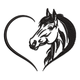 Horse Heart Embroidery Design, Instant Download