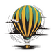 Hot Air Balloon Embroidery Design, Instant Download
