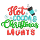 Hot Cocoa & Christmas Lights Embroidery Design, Instant Download
