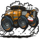 Hot Rod Monster Car Embroidery Design, Cartoon Car Machine Embroidery Pattern, Instant Download
