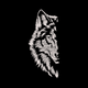 Howling Wolf Head Embroidery Design, Sketch Line Art Wildlife Pattern, Instant Download