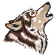 Howling Wolf Head Embroidery Design, Instant Download