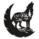 Howling Wolf with Mountain Landscape Embroidery Design, Machine Embroidery Pattern, Instant Download