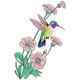 Hummingbird Floral Embroidery Design, Instant Download