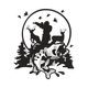 Hunter, Deer & Bass Fishing Scene Embroidery Design, Instant Download