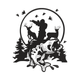 Hunter, Deer & Bass Wildlife Scene Embroidery Design, Instant Download