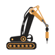 Hydraulic Breaker Excavator Embroidery Design, Instant Download