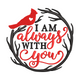I Am Always With You Embroidery Design, Cardinal Wreath Memorial Pattern, Instant Download