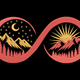 Infinity Mountain Landscape Embroidery Design, Machine Embroidery Pattern, Instant Download