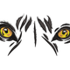 Intense Predator Eyes Embroidery Design, Wildlife Patch, Instant Download
