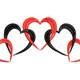 Interlocking Valentine Hearts Embroidery Design, Instant Download