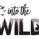 Into the Wild Embroidery Design, Wilderness Nature Scene Pattern, Instant Download