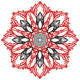 Intricate Red & Black Floral Mandala Embroidery Design, Machine Embroidery Pattern, Instant Download