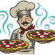 Italian Chef with Hot Pizza Embroidery Design, Instant Download