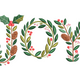 JOY Christmas Floral Monogram Embroidery Design, Instant Download