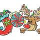 JOY Christmas Reindeer Embroidery Design, Instant Download