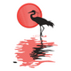 Japanese Crane Embroidery Design, Instant Download