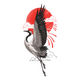 Japanese Crane with Rising Sun Embroidery Design, Machine Embroidery Pattern, Instant Download