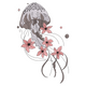 Jellyfish Floral Embroidery Design, Boho Coastal Machine Embroidery Pattern, Instant Download