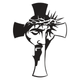 Jesus Cross Embroidery Design, Faith Silhouette Religious Pattern, Instant Download