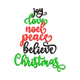 Joy Love Noel Peace Believe Christmas Embroidery Design, Instant Download