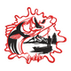 Jumping Bass Fishing Scene Embroidery Design, Instant Download