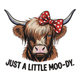 Just A Little Moo-dy Highland Cow Embroidery Design, Pattern