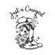 Just a Cowgirl Embroidery Design, Instant Download