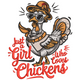 Just a Girl Who Loves Chickens Embroidery Design, Instant Download
