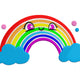 Kawaii Rainbow Embroidery Design, Instant Download