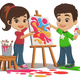 Kids Painting Art Embroidery Design, Instant Download