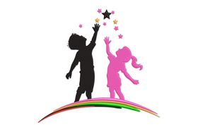 Kids Reaching Stars Embroidery Design, Instant Download