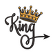 King Crown Embroidery Design, Instant Download