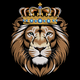 King Lion Crown Embroidery Design, Instant Download